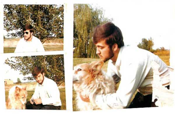 John Belushi with his dog in his high school jock years