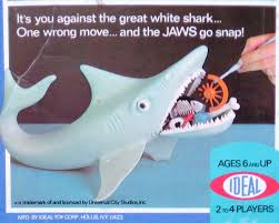 3.The Game Of Jaws Remember the scene in Jaws where Scheider and Dreyfuss slice open a Great White to see what's inside? Imagine that crossed with classic board game Operation and you have this ridiculous 'fish stuff out of a shark's mouth before its jaws snap shut' premise.
