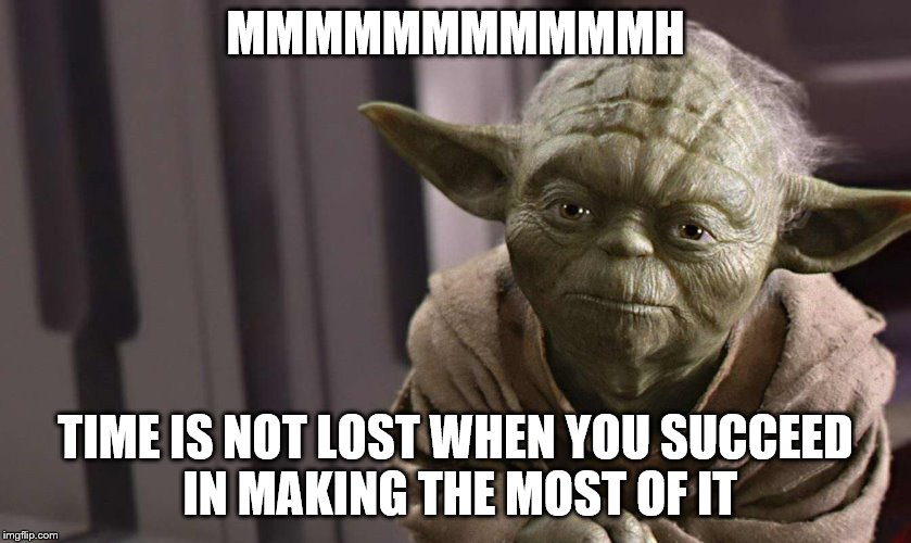 memes - if stupid you are yoda - Mmmmmmmmmmmh Time Is Not Lost When You Succeed In Making The Most Of It imgflip.com