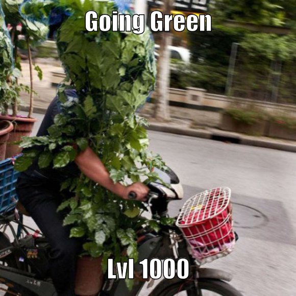 If you are going to go green, go ninja on that.
