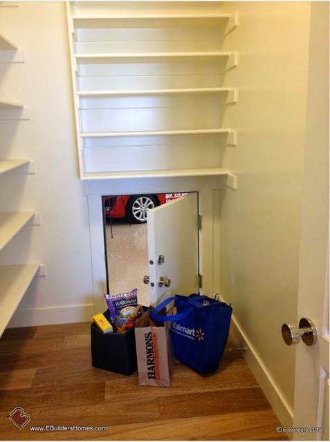 If your garage is adjacent to your kitchen, add a little door to make unloading groceries easier.