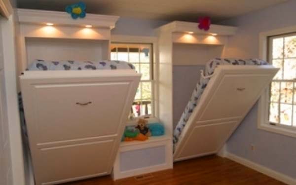Instead of bunk beds, install classy murphy beds for your kids.