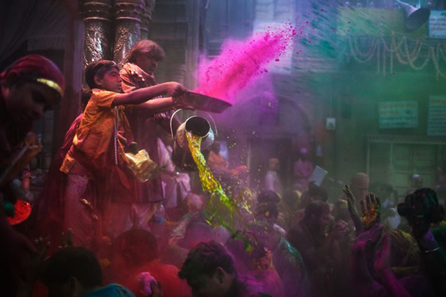 4. Holi  Celebrated by Hindus Around the World. Holi, also known as the Festival of Colors, celebrates the end of winter and the beginning of spring. Its fun, safe, and free. Just remember to BYOD bring your own dye.
