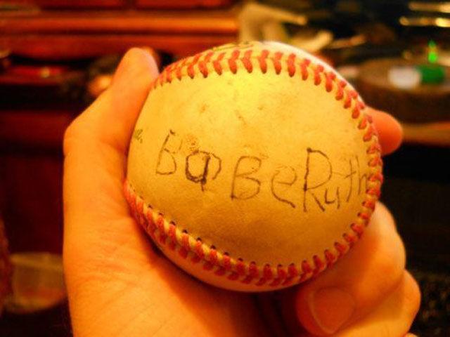 baseball signed by babe ruth