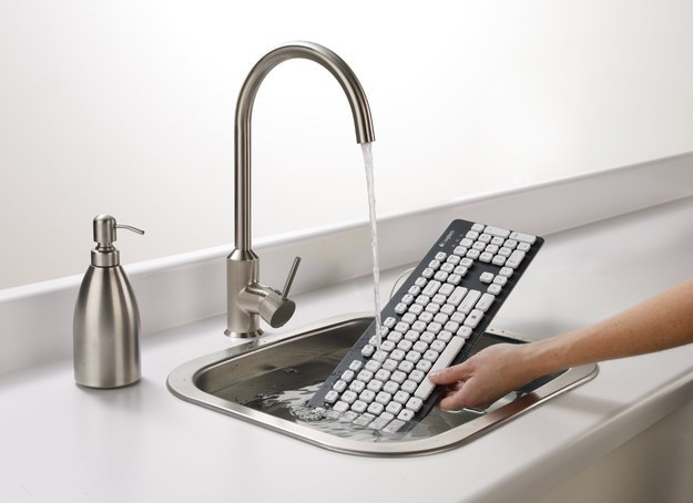 Or just get a <a href="http://ebaum.it/WyPS44" target="_blank">keyboard</a> you can stick in the sink.
