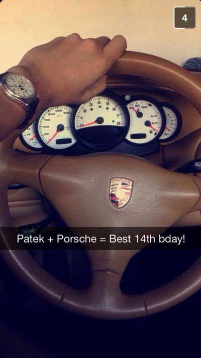worst rich kids snapchat - Patek Porsche Best 14th bday!
