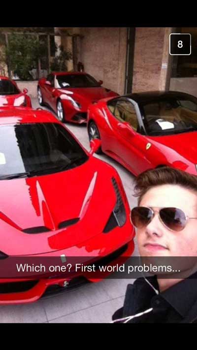 rich kid snaps - Which one? First world problems...