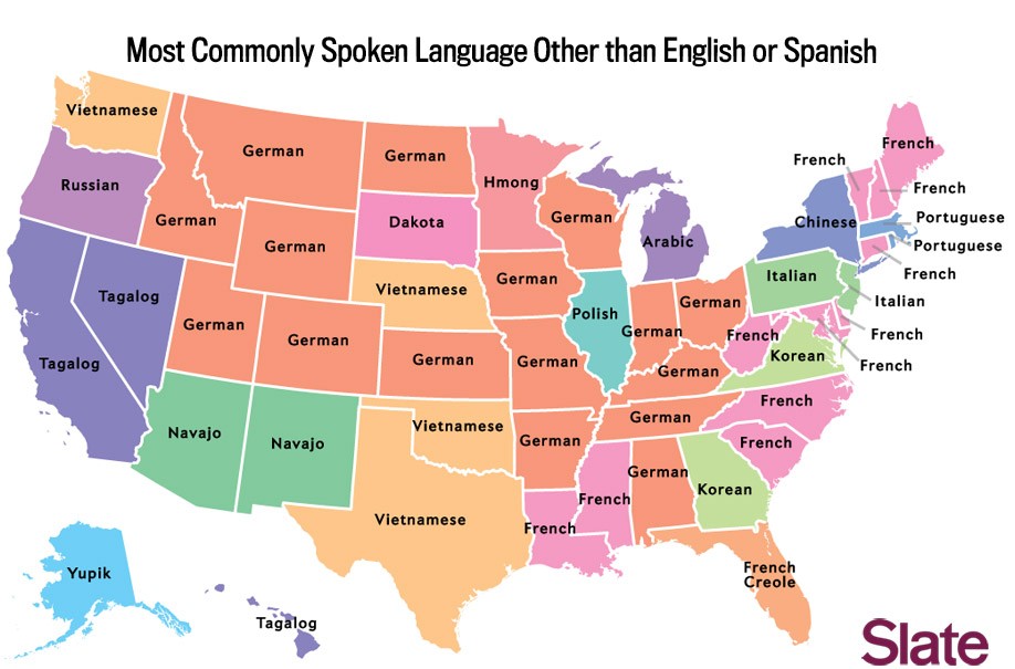 most commonly spoken languages other than english - Most Commonly Spoken Language Other than English or Spanish Vietnamese French German German French Russian Hmong German Dakota German Chinese German Arabic French Portuguese Portuguese French Italian Tag