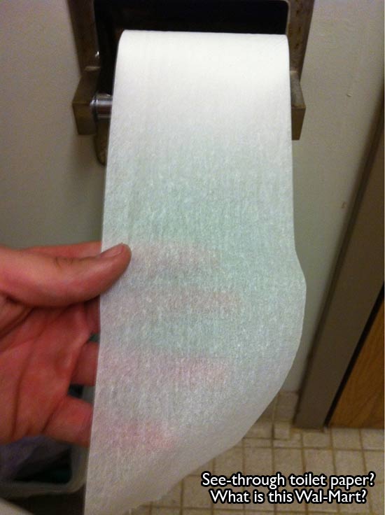 semen on toilet paper - Seethrough toilet paper? What is this WalMart?