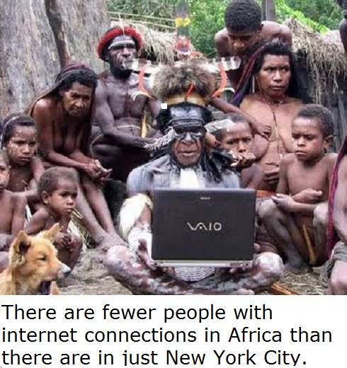 will make you think - Vio There are fewer people with internet connections in Africa than there are in just New York City.
