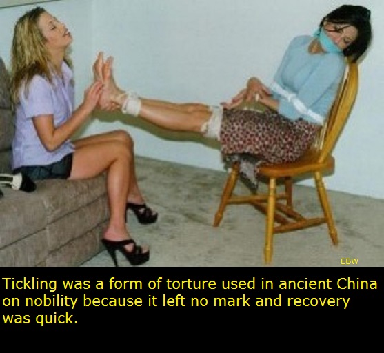 tickle in china - Ebw Tickling was a form of torture used in ancient China on nobility because it left no mark and recovery was quick.