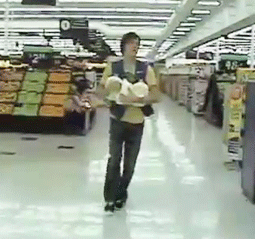 gifs - man slips in a grocery store