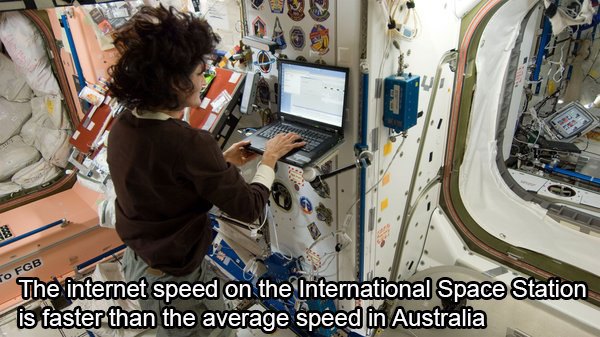 To Fgb The internet speed on the International Space Station is faster than the average speed in Australia