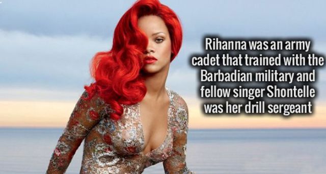 rihanna vogue red - Rihanna was an army cadet that trained with the Barbadian military and fellow singer Shontelle was her drill sergeant
