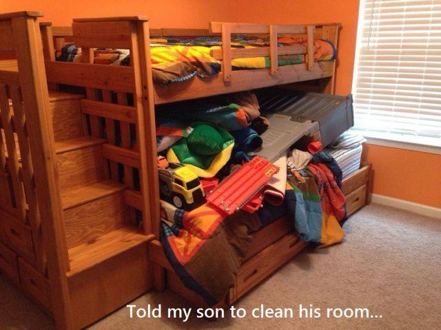 Room - Told my son to clean his room...