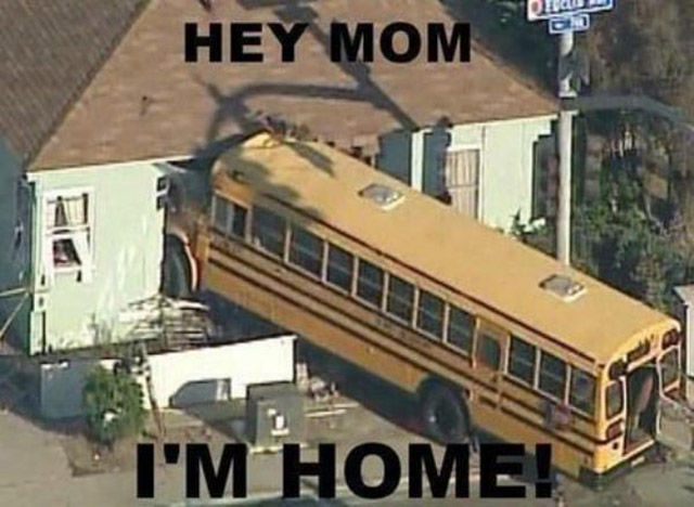 bus funny - Hey Mom I'M Home!