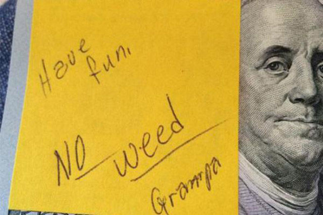 100 dollar bill - weed Grampa
