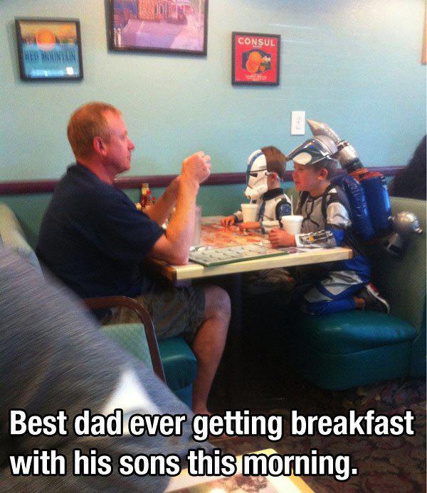 make you feel warm - Consul Best dad ever getting breakfast with his sons this morning.
