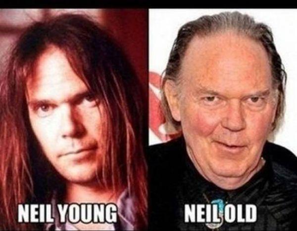 celeb pun celebrity names memes - Neil Young Neil Old