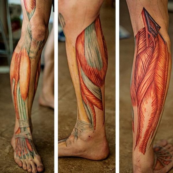 Awesome Realistic Leg Tattoos