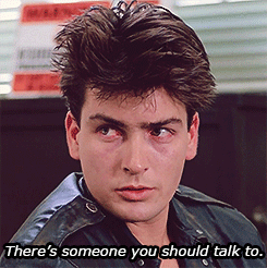 charlie sheen ferris bueller's day off gif - There's someone you should talk to.