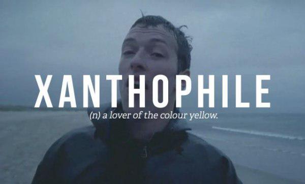 kinds of phile - Xanthophile n a lover of the colour yellow.