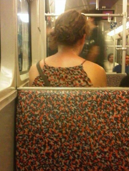 The woman who accidentally wore the same thing as the train.