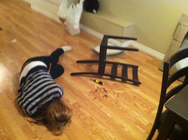 The woman who fell victim to Ikea instructions.