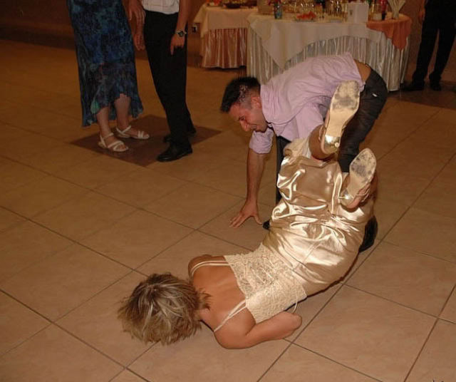This woman, who slipped on some discarded punch at a wedding.