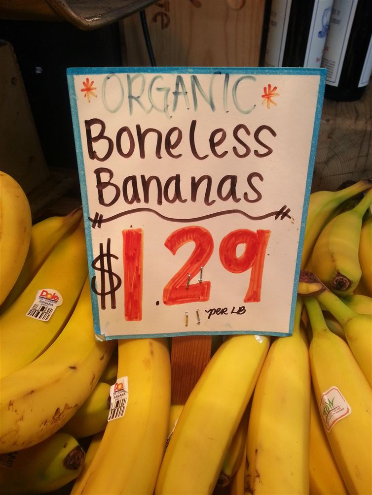 obvious things - Organic Boneless Bananas 29 D i per Lb