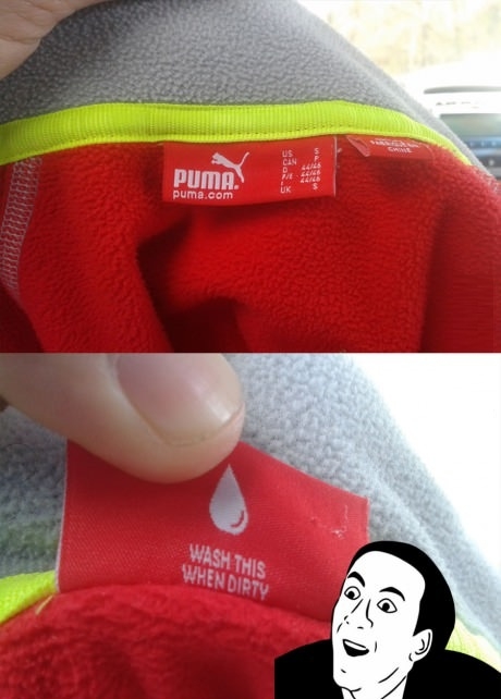 painfully obvious obvious signs - Puma puma.com . Wash This When Dirty
