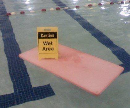 slippery when wet sign meme - Caution Wet Area