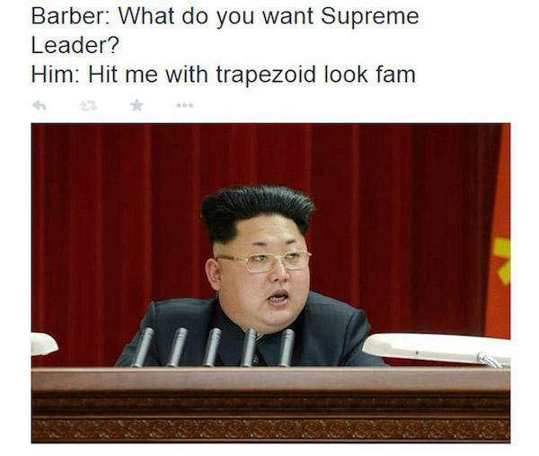 bad haircut kim jong un hair telephone - Barber What do you want Supreme Leader? Him Hit me with trapezoid look fam