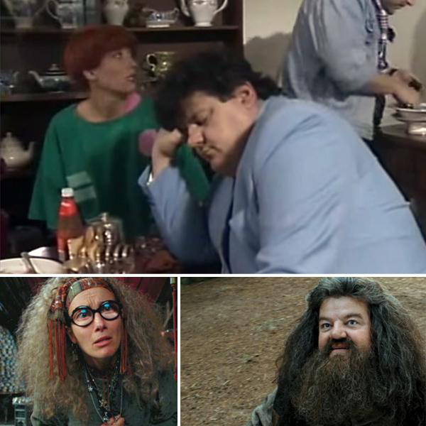 There was a BBC show called Tutti Frutti where Hagrid (Robbie Coltrane) and Professor Trelawney (Emma Thompson) were in a band.