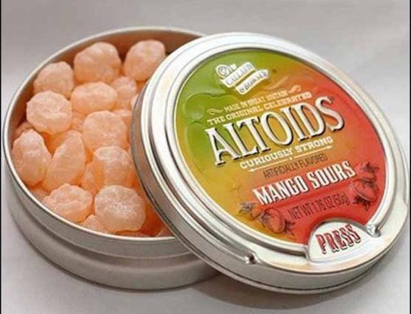 Altoids Sours
Regular Altoids were always a bit too minty, but these saved the day. Although they were extremely sour at fist, they turned super sweet after a few seconds. They must have been made with some sort of addictive substance because it was almost impossible to eat just one. Who are you kidding, you ate the whole can in one sitting.