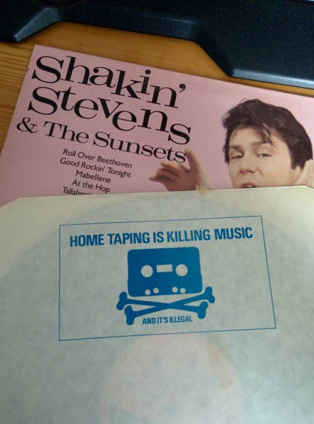 “Home taping is killing music” – backside of a 1972 vinyl sleeve