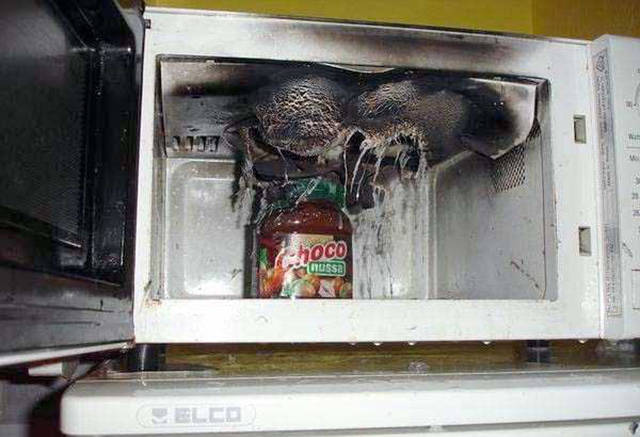 destroyed microwave