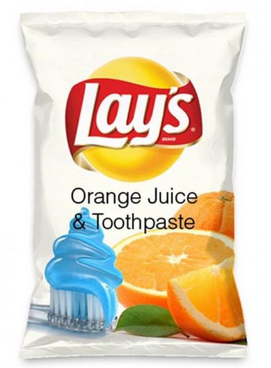lays orange juice and toothpaste - Mays Orange Juice & Toothpaste