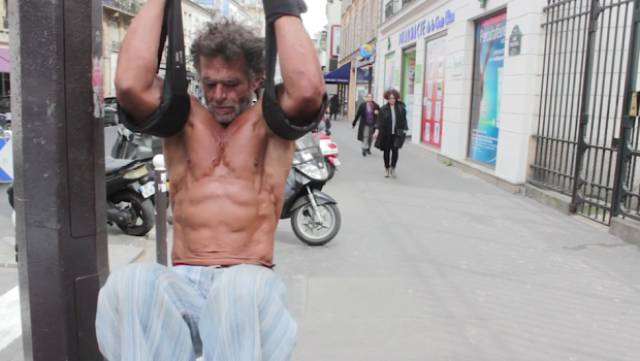 bodybuilding homeless man