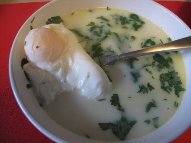COLOMBIA: A traditional breakfast in Bogota is changua, a milk, scallion, and egg soup.