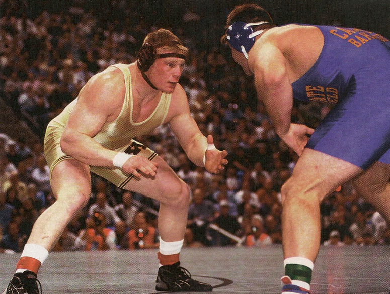 Brock Lesnar wrestling for Minnesota University.