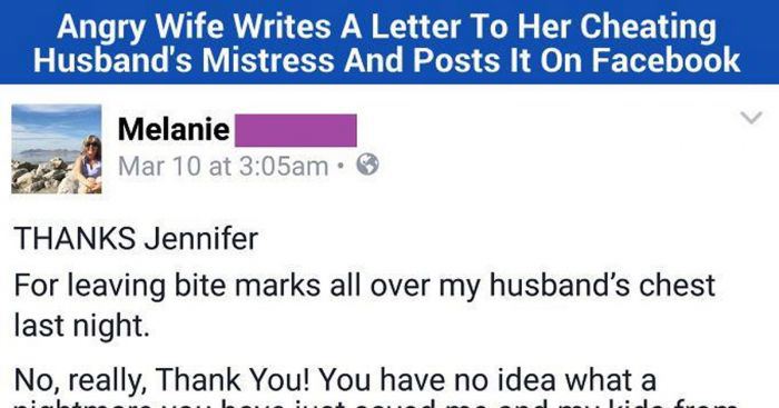 Angry Wife Writes Letter To Her Cheating Husband’s Mistress