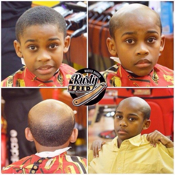 kid with old man haircut