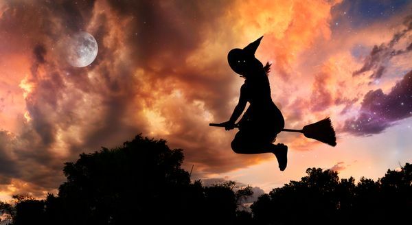 witch flying on a broom