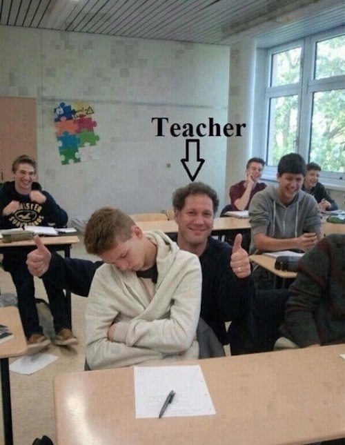 teacher sleeping student - Teacher