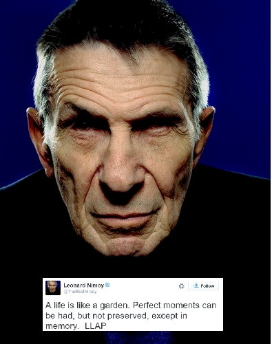 Leonard Nimoy - Better known as Spock, Nimoy died of complications from COPD, leaving behind this beautiful final thought.