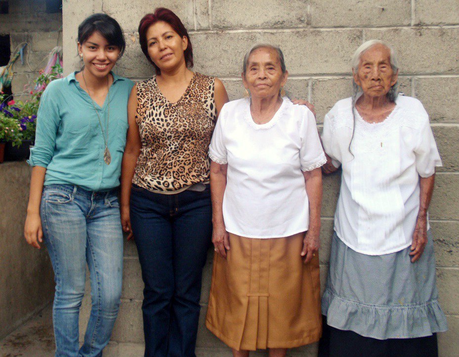Four generations of women – 103, 85, 48, 20.