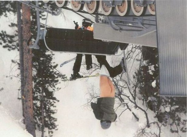 meme ski chairlift fails