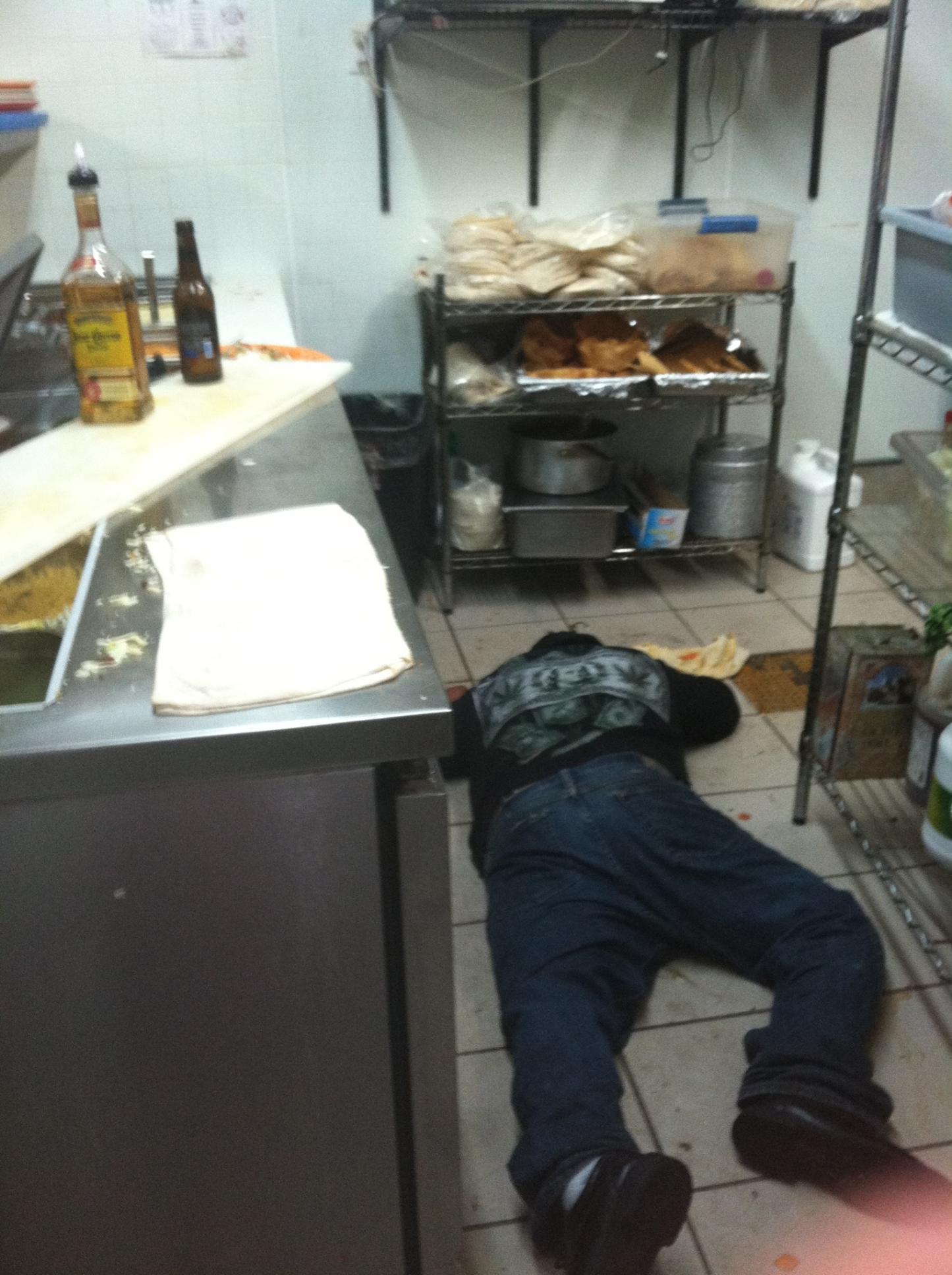 Drunk Mexican Cook Passed Out On The Floor Picture