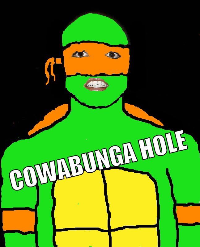 BRIT TAKES IT IN HER COWABUNGA HOLE